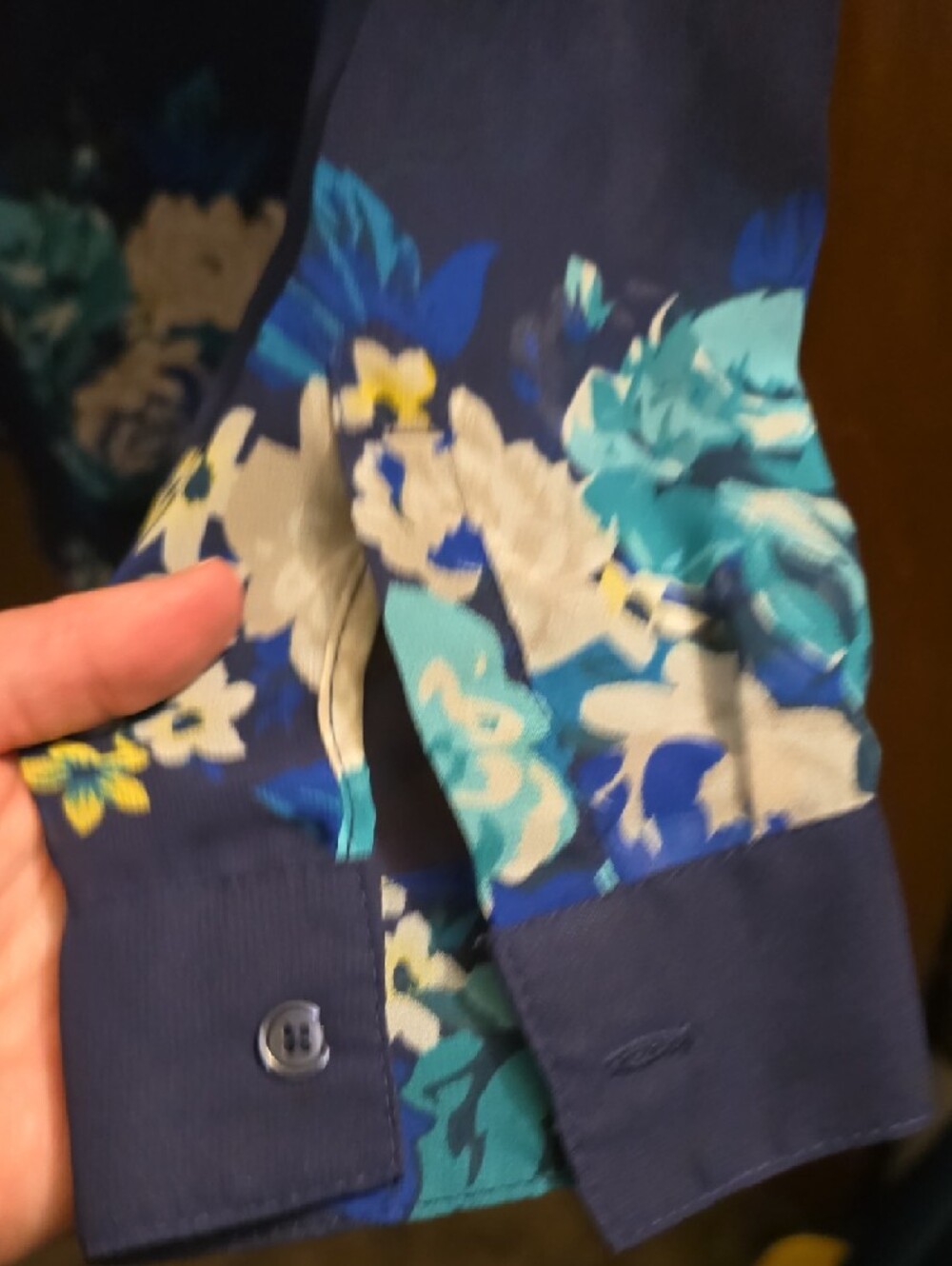 Old Navy Sheer Floral Button Down Blouse - Picture 6 of 6
